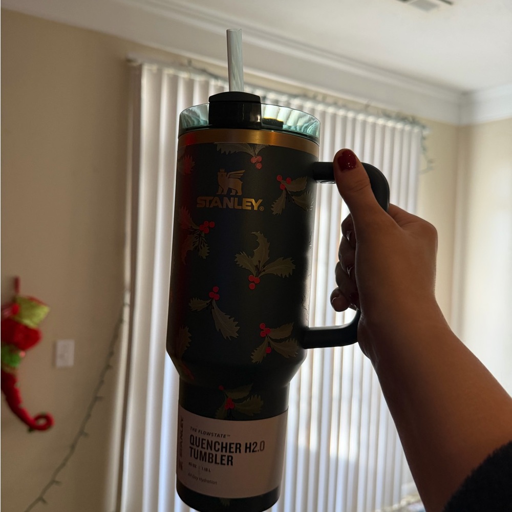 Stanley Holiday Tumbler with Holly Design - Black and Red
